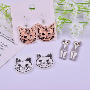 10pcs Animal Cat Arcylic Charms for DIY Jewelry Making