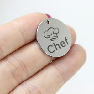8Pcs Chef Charms Stainless Steel Pendant DIY Jewelry Making
