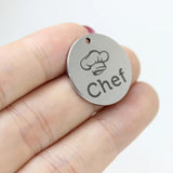 8Pcs Chef Charms Stainless Steel Pendant DIY Jewelry Making
