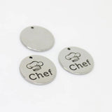 8Pcs Chef Charms Stainless Steel Pendant DIY Jewelry Making