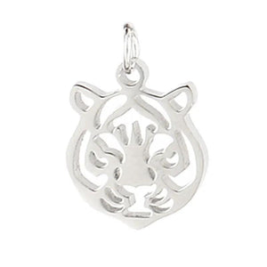 5pcs Stainless Steel Wolf Charms for Animal Jewelry Making
