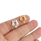 5pcs Stainless Steel Wolf Charms for Animal Jewelry Making