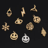 5pcs Stainless Steel Wolf Charms for Animal Jewelry Making