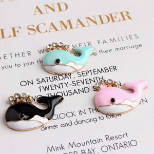 10pcs Ocean Whale Enamel Charms Pendant for Necklace DIY Jewelry Accessories