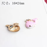 10pcs Ocean Whale Enamel Charms Pendant for Necklace DIY Jewelry Accessories