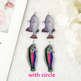 10Pcs Fish Charms Acrylic Earring Pendant DIY Making Accessories