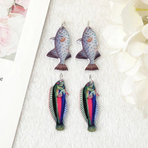 10Pcs Fish Charms Acrylic Earring Pendant DIY Making Accessories