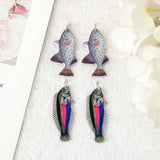 10Pcs Fish Charms Acrylic Earring Pendant DIY Making Accessories