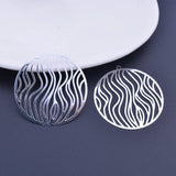 6pcs Yellow Filigree Round Charms for DIY Jewelry Making