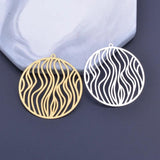 6pcs Yellow Filigree Round Charms for DIY Jewelry Making