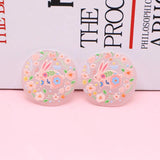 10pcs Irregular Pink Rabbit Acrylic Earring Charms for DIY Jewelry Making