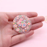 10pcs Irregular Pink Rabbit Acrylic Earring Charms for DIY Jewelry Making
