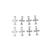 50pcs StainlessSteel Mini Cross Dangling Charms DIY Anklets Earrings Bracelets