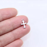 50pcs StainlessSteel Mini Cross Dangling Charms DIY Anklets Earrings Bracelets