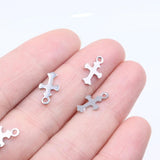 50pcs StainlessSteel Mini Cross Dangling Charms DIY Anklets Earrings Bracelets