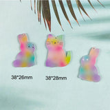 10pcs Gradient Animal Printed Charm Pendant for DIY Jewelry Making