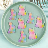 10pcs Gradient Animal Printed Charm Pendant for DIY Jewelry Making