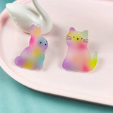 10pcs Gradient Animal Printed Charm Pendant for DIY Jewelry Making
