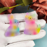 10pcs Gradient Animal Printed Charm Pendant for DIY Jewelry Making