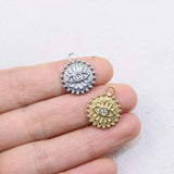 5pcs 15mm Devil Eye Coin Charms Pendant DIY Necklace Earrings 2 Colors