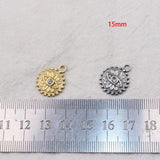 5pcs 15mm Devil Eye Coin Charms Pendant DIY Necklace Earrings 2 Colors