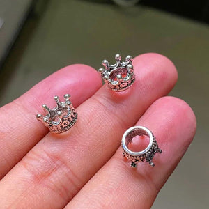 30 Mini Crown Charms Antique Silver Pendants DIY Women Necklace Jewelry