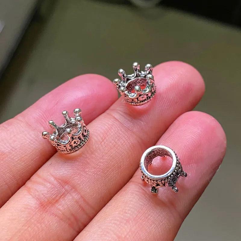 30 Mini Crown Charms Antique Silver Pendants DIY Women Necklace Jewelry