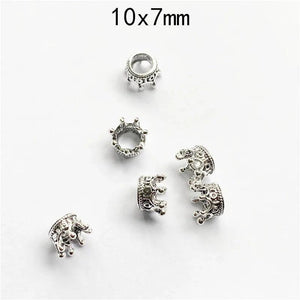30 Mini Crown Charms Antique Silver Pendants DIY Women Necklace Jewelry