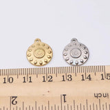 5pcs 15mm Round Palm Tree Charms Pendant Stainless Steel DIY Jewelry Making