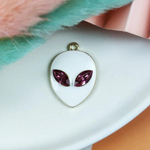 10pcs Gem Eyes Alien Enamel Charms Drop Oil Alloy Pendants