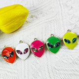10pcs Gem Eyes Alien Enamel Charms Drop Oil Alloy Pendants