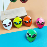 10pcs Gem Eyes Alien Enamel Charms Drop Oil Alloy Pendants
