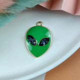 10pcs Gem Eyes Alien Enamel Charms Drop Oil Alloy Pendants