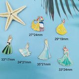 10pcs Princess Girl Enamel Charms for DIY Jewelry Making
