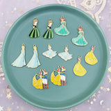 10pcs Princess Girl Enamel Charms for DIY Jewelry Making