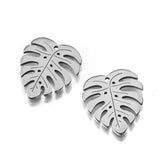 10Pcs Monstera Leaf Charms Stainless Steel Pendant for DIY Jewelry Making
