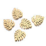 10Pcs Monstera Leaf Charms Stainless Steel Pendant for DIY Jewelry Making