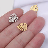 10Pcs Monstera Leaf Charms Stainless Steel Pendant for DIY Jewelry Making
