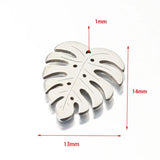 10Pcs Monstera Leaf Charms Stainless Steel Pendant for DIY Jewelry Making