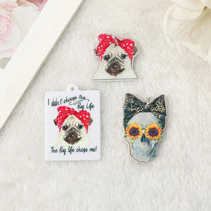 10Pcs Bow Dog Charms Multicolor Sunflower Skeleton Jewelry Findings