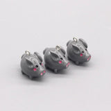 10pcs 3D Small Wild Boar Resin Earring Charms Funny Piggy Pet Pendants