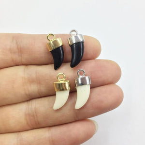 8pcs Ox Horn Zinc Alloy DIY Jewelry 2 Colors