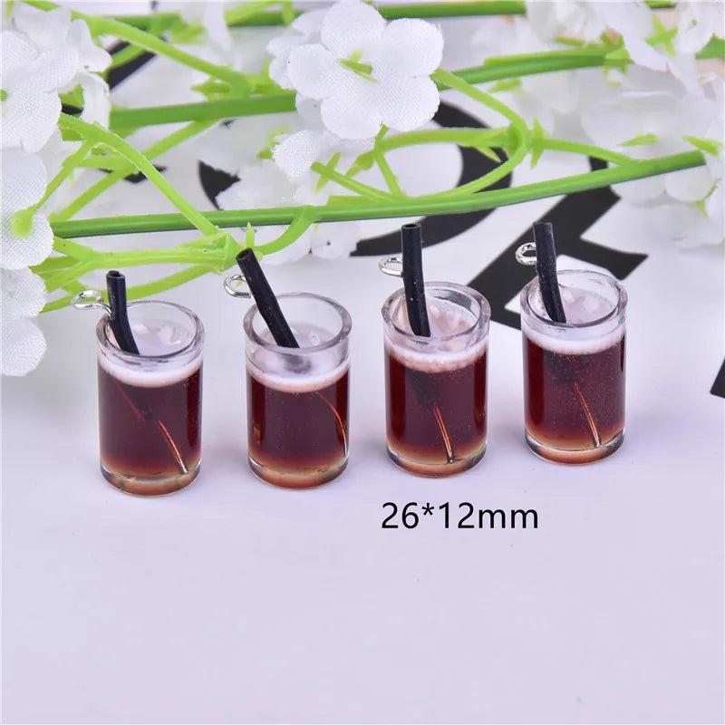 10pcs Cola Glass Drink Resin Charms 26*12mm DIY Earring Bracelet Jewelry
