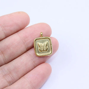 5pcs Stainless Steel Butterfly Charms Pendant DIY Jewelry