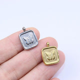 5pcs Stainless Steel Butterfly Charms Pendant DIY Jewelry