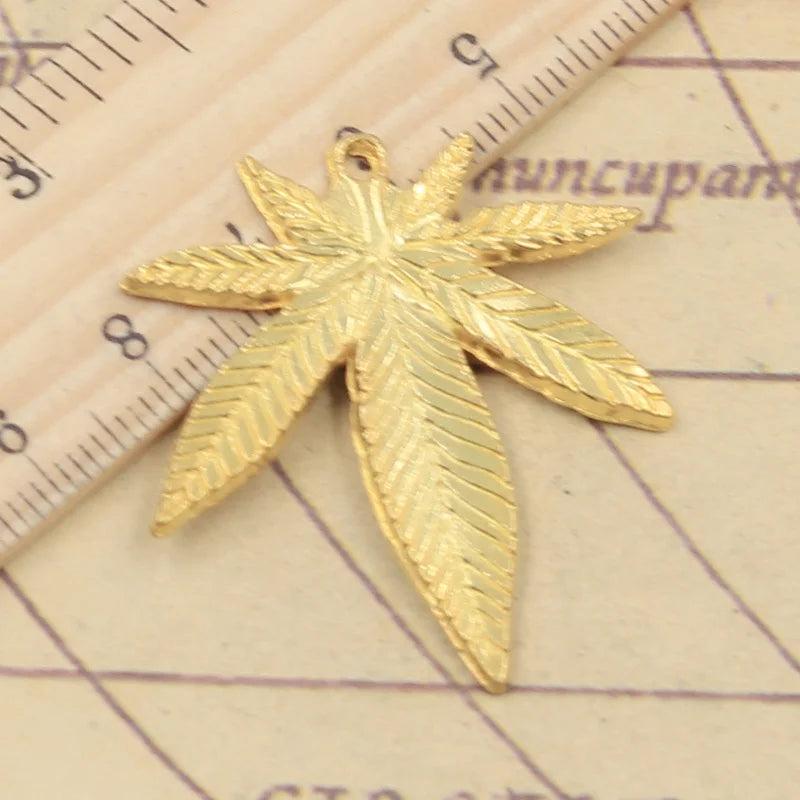 10pcs Maple Leaves Charms 39x34mm Bronze Silver Pendants Antique DIY Craft