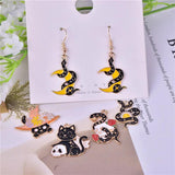 10pcs DIY Drip Oil Alloy Cat Snake Enamel Charms for Jewelry Making
