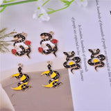 10pcs DIY Drip Oil Alloy Cat Snake Enamel Charms for Jewelry Making