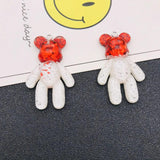 10pcs Colorful Bear Glitter Resin Charm Pendant for DIY Necklace