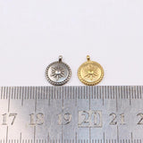 5pcs 12mm Stainless Steel Sun Coin Charms Pendant DIY Jewelry Unfading